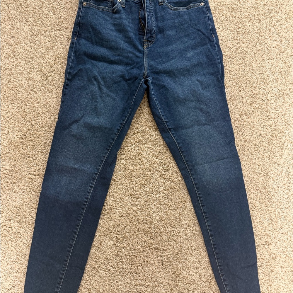 Banana Republic High-Rise Skinny Jeans in Dark Blue